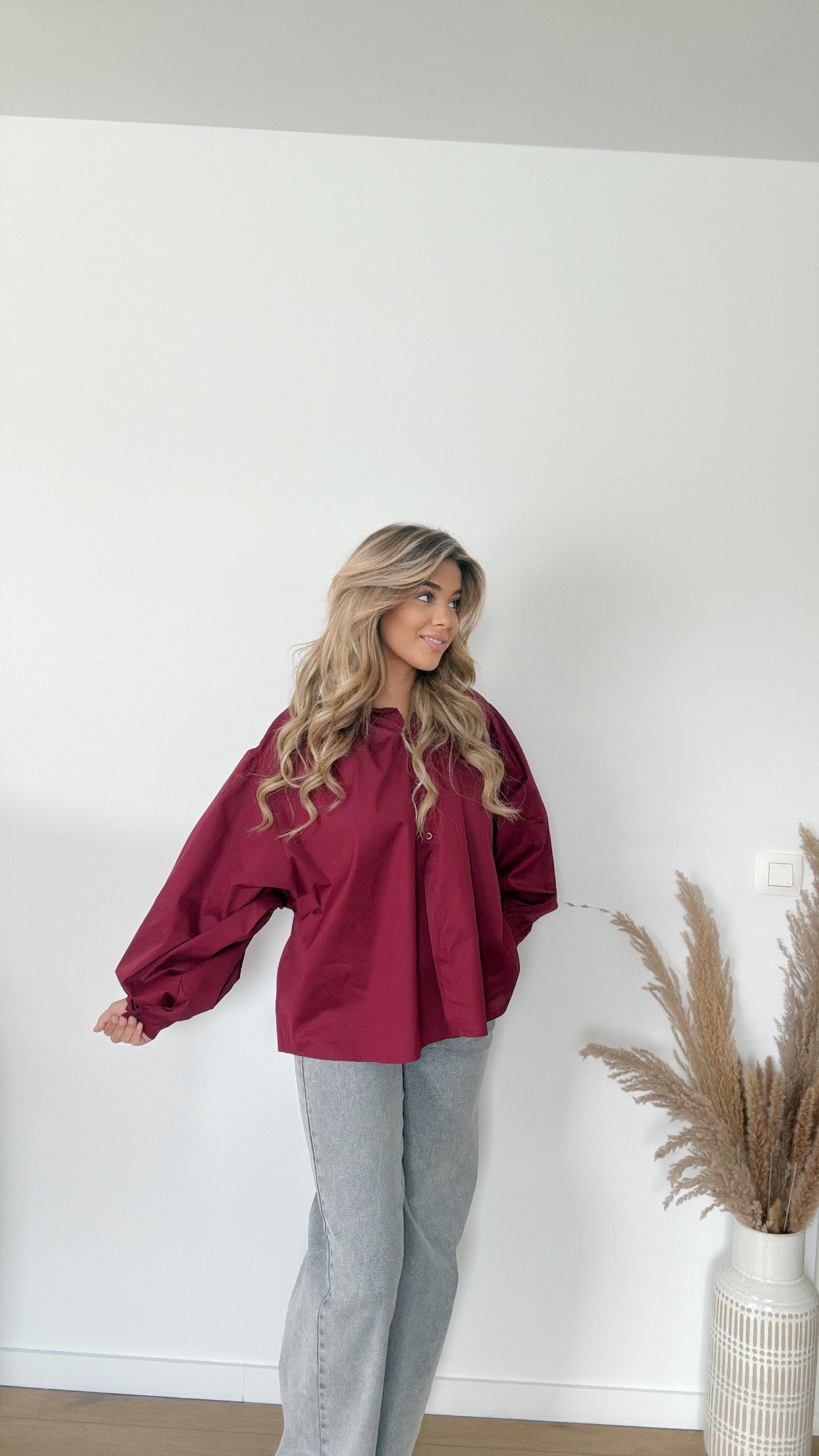 Oversized hemd Bordeaux 🍒