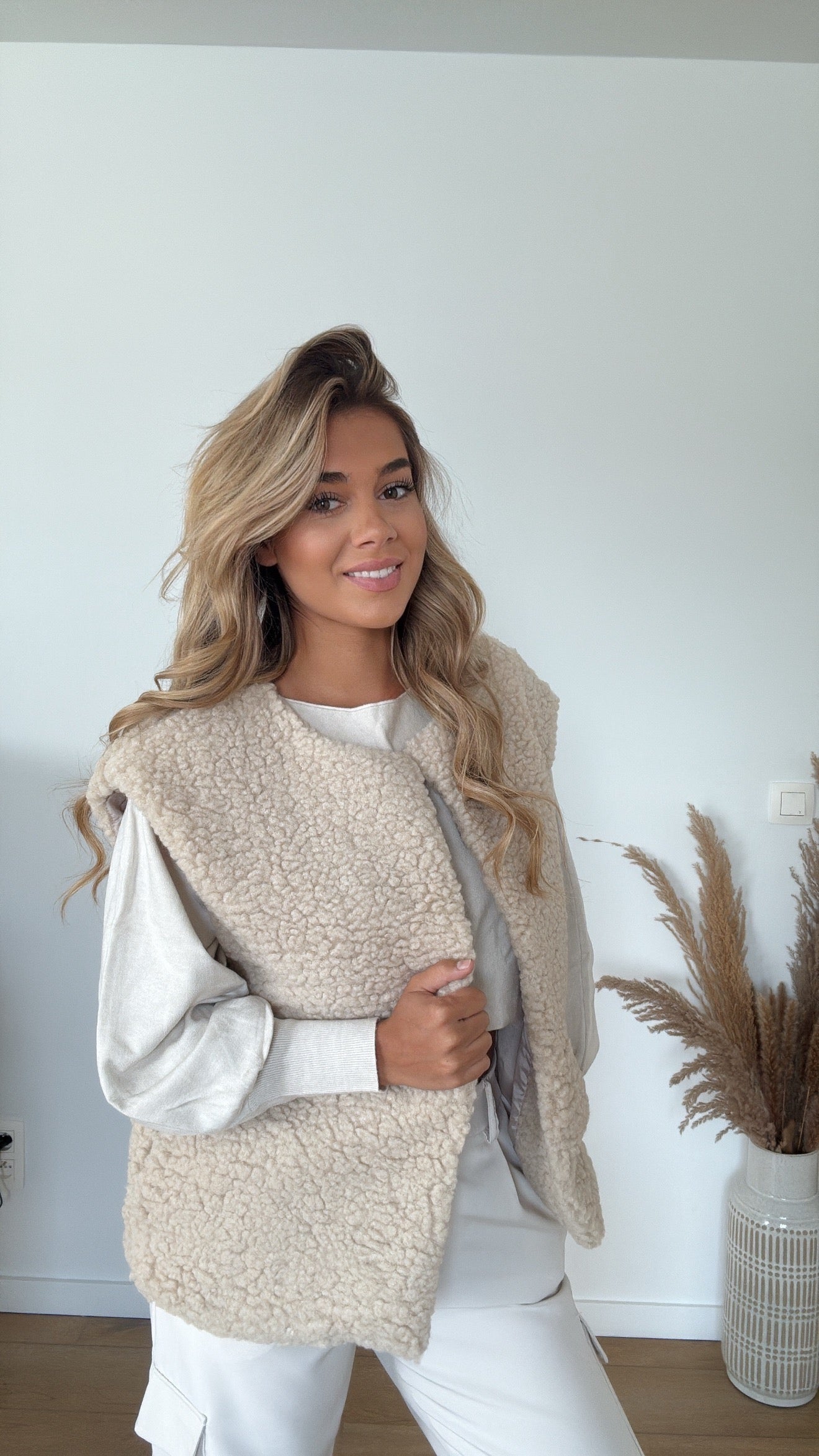 Teddy gilet beige