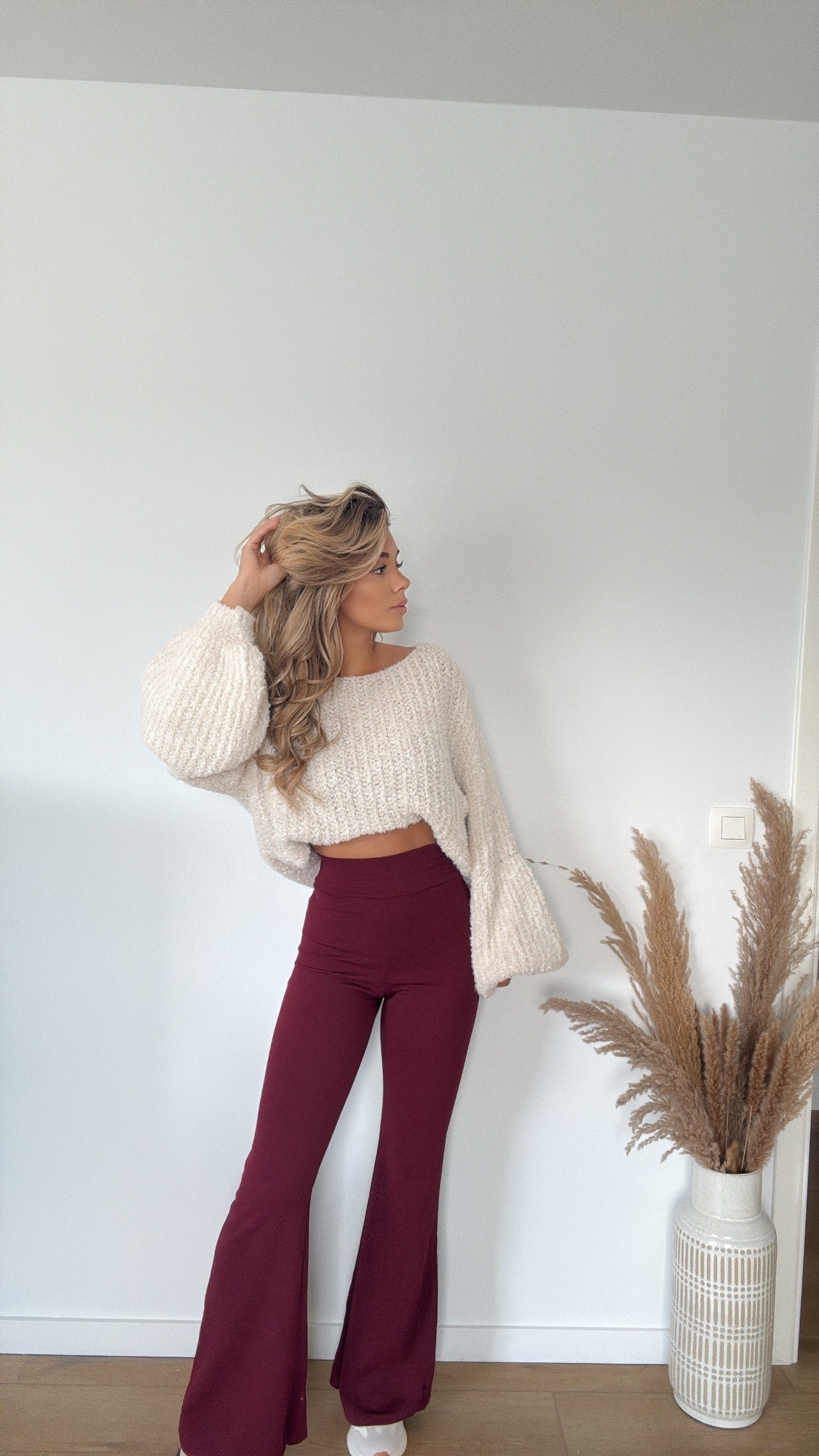 Flared pantalon Bordeaux