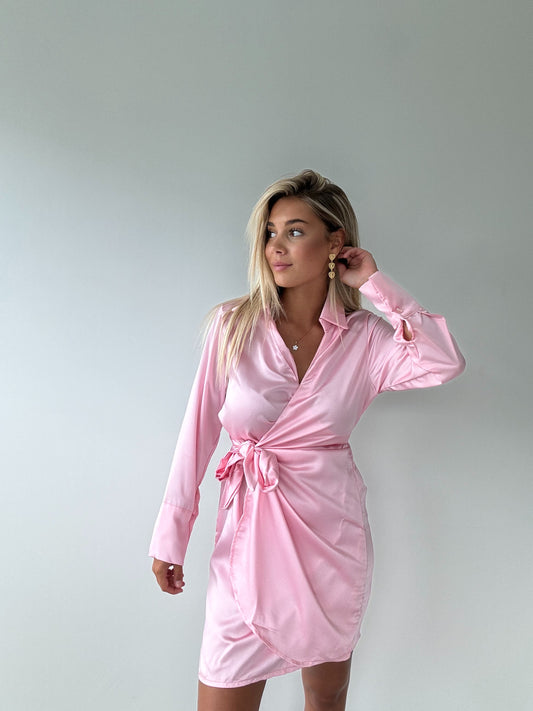 Wrap dress baby pink