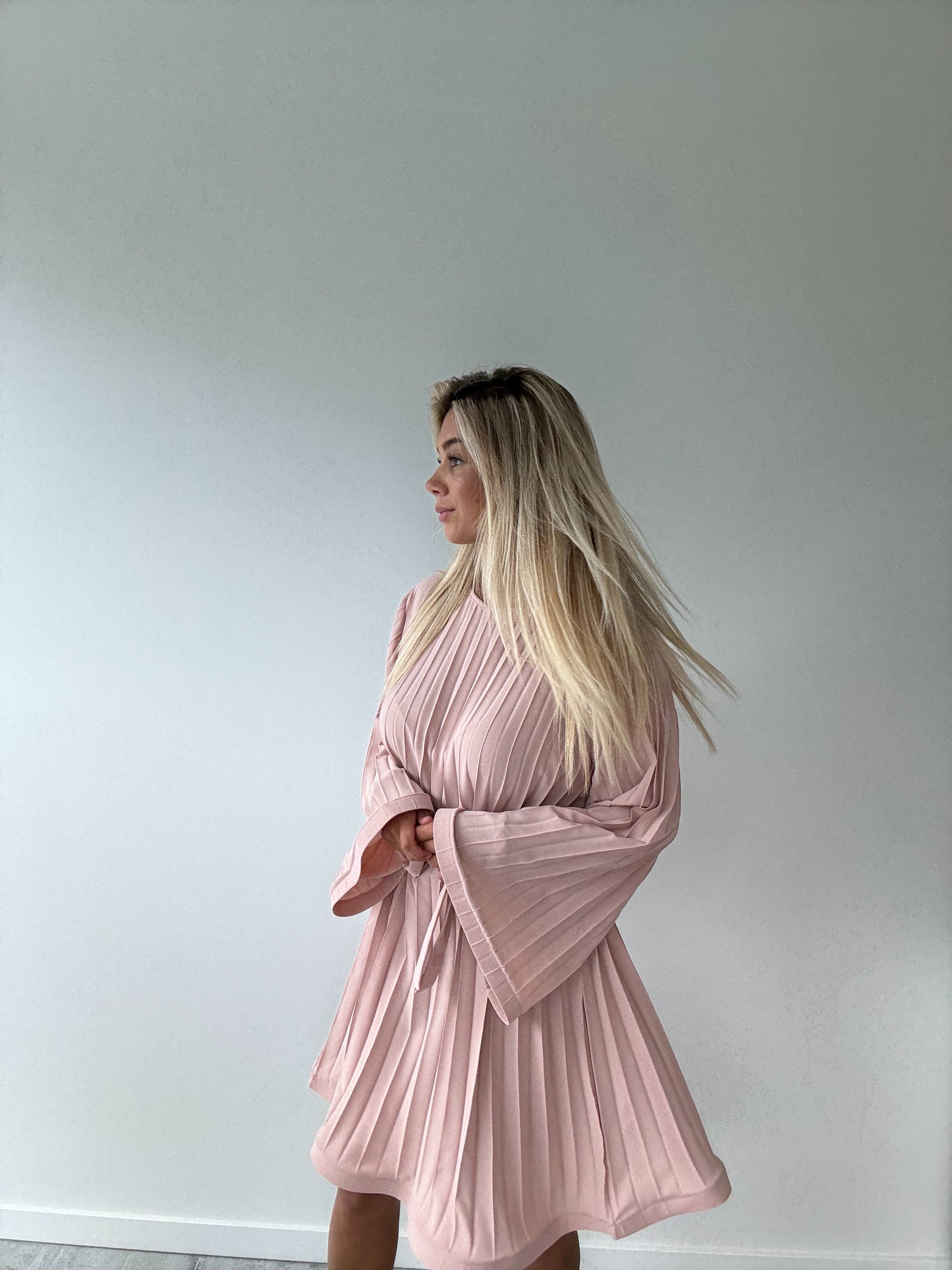 Pink ruffle dress