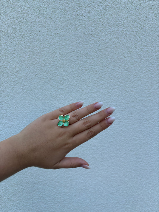 Blue flower ring