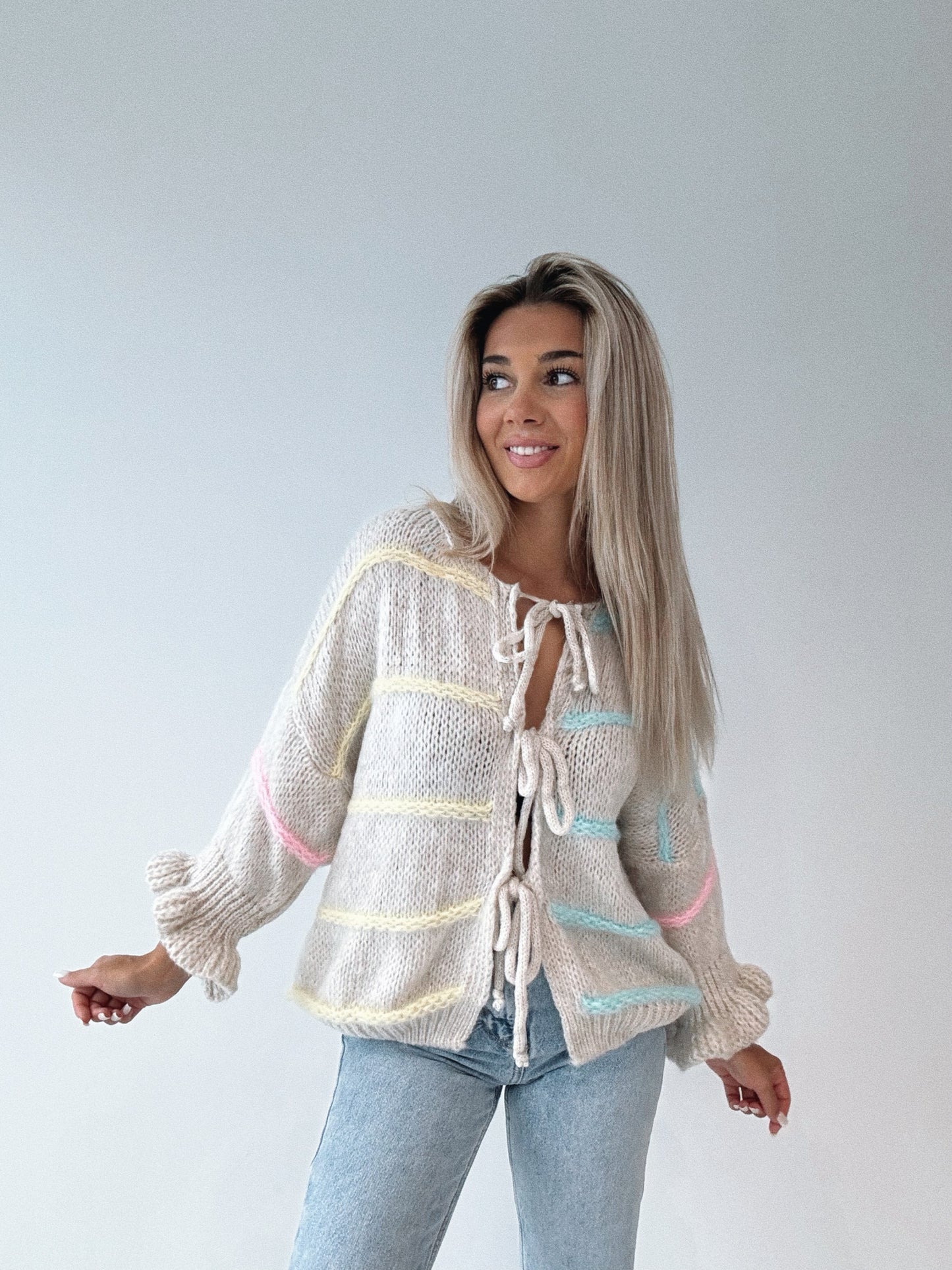 Rainbow bow sweater