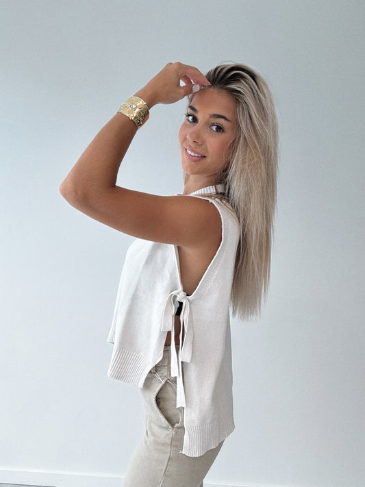 Bow gilet beige