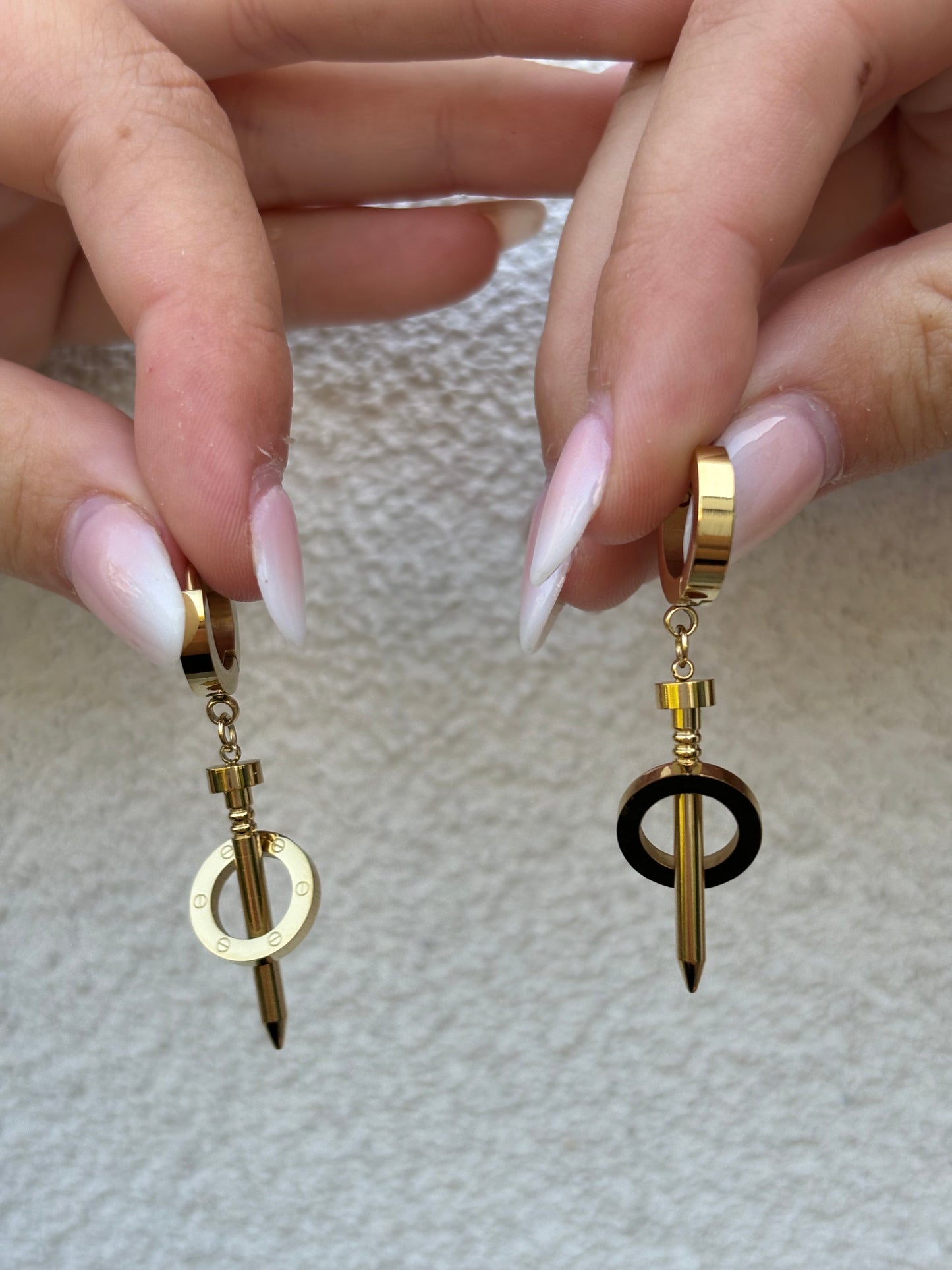 Nail earrings