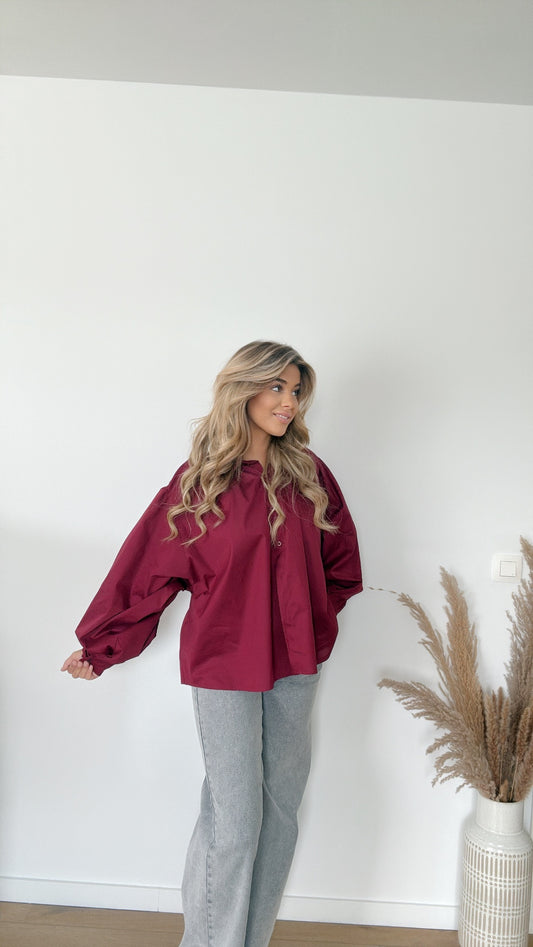 Oversized hemd Bordeaux 🍒