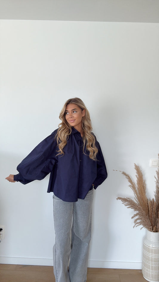 Oversized hemd navy