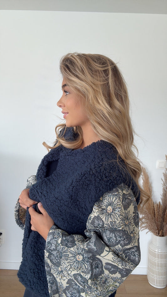 Teddy gilet navy