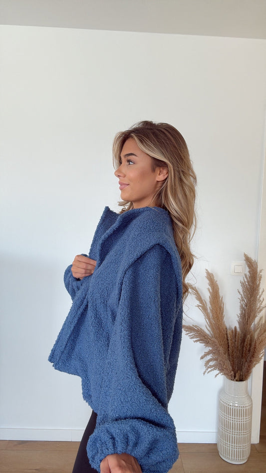 Teddy coat blauw
