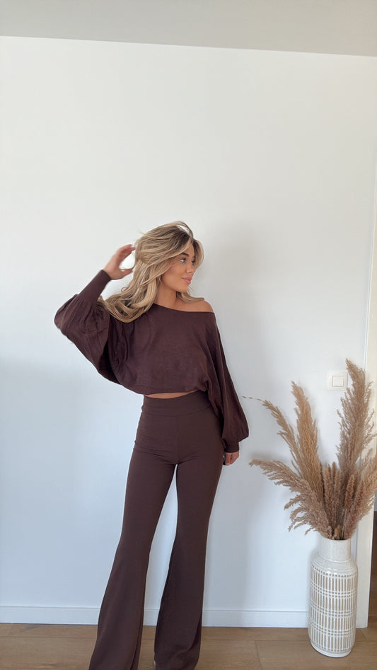 Flared pantalon bruin
